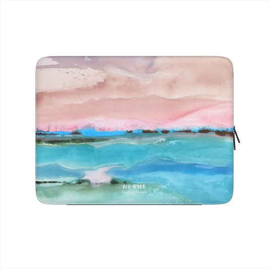 „Ruhiger Abend" Laptop-Hülle mit einem Werk von Florijonos Mingėlės, Vorderansicht