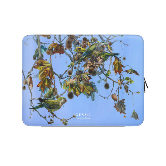 "High Above" laptop sleeve featuring artwork by Onutės Juškienės, front view