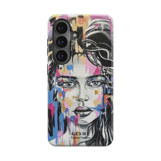 "Moteriška Jėga" coque pour Android avec l’œuvre de Varvaros Vasiljevos, vue de face