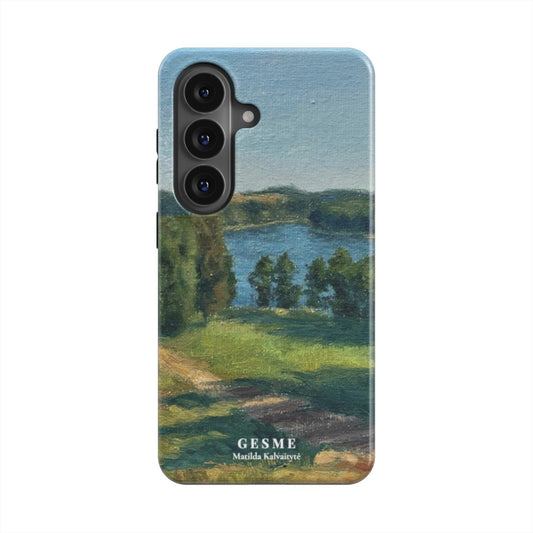 "Landscape" Android case featuring artwork by Matildos Kalvaitytės, front view