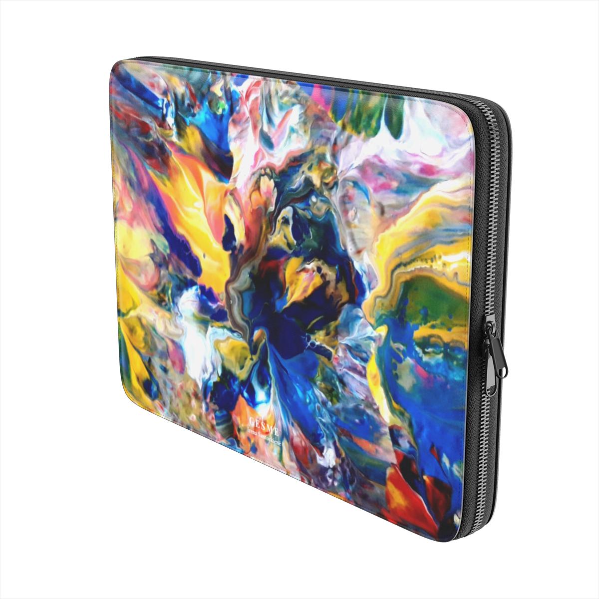 "Flow of Colors" laptop sleeve, detail view