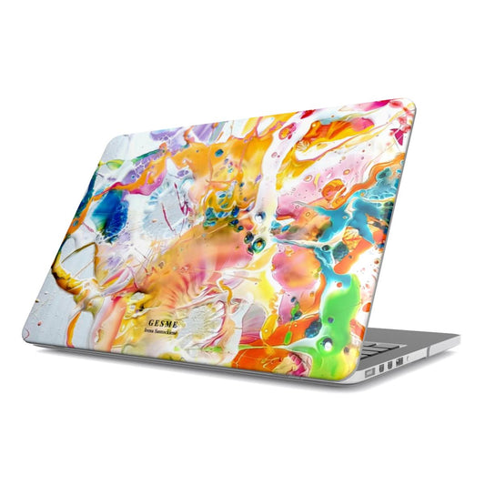 "Laisvės Žydėjimas" MacBook dėklas su Irenos Santockienės kūryba, vaizdas iš priekio
